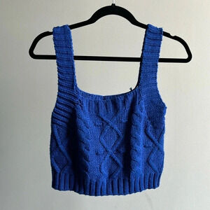 Kendall & Kylie Knit Crop Top | Kendall & Kylie Crop Top | Blue Crop Top | Knit